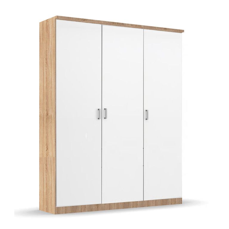 Celle Super Wardrobe - 136cm - 3 Door - Sonoma Oak & Alpine White