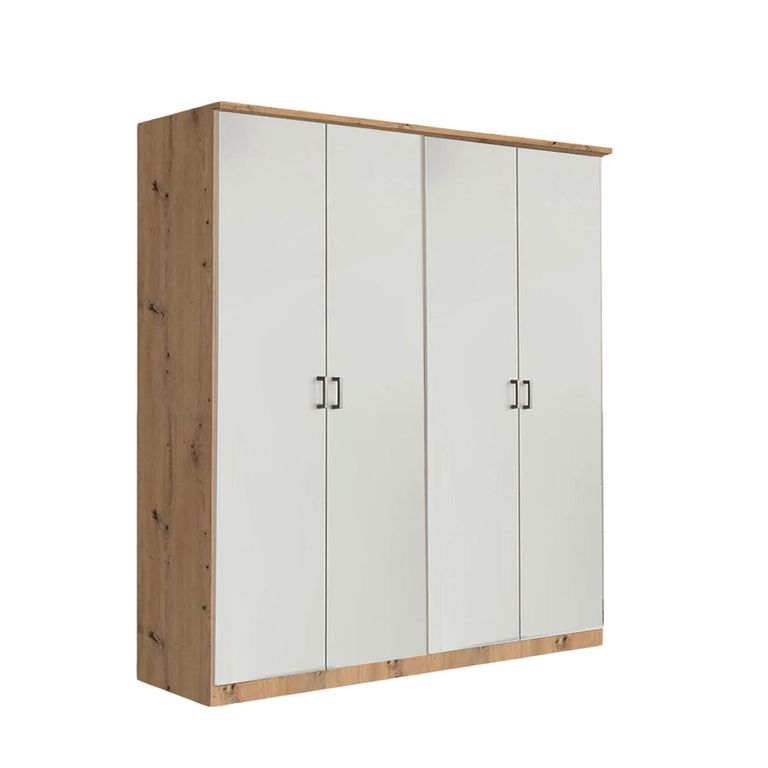 Celle Super Wardrobe - 181cm - 4 Door - Artisan Oak & Alpine White