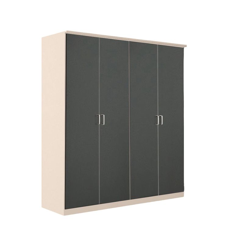 Celle Super Wardrobe - 181cm - 4 Door - Champagne & Metallic Dark Grey