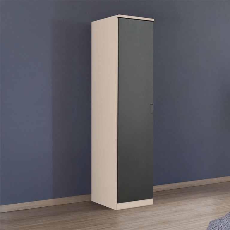 Celle Super Wardrobe - 47cm - 1 Door - Champagne & Metallic Dark Grey - LH