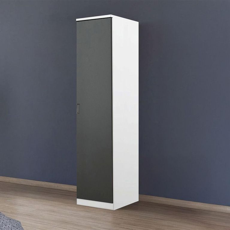 Rauch Celle Super 47cm 1 RH Door Wardrobe - Alpine White and Metallic Dark Grey