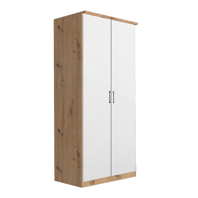 Rauch Celle Super 91cm 2 Door Wardrobe - Artisan Oak and Alpine White