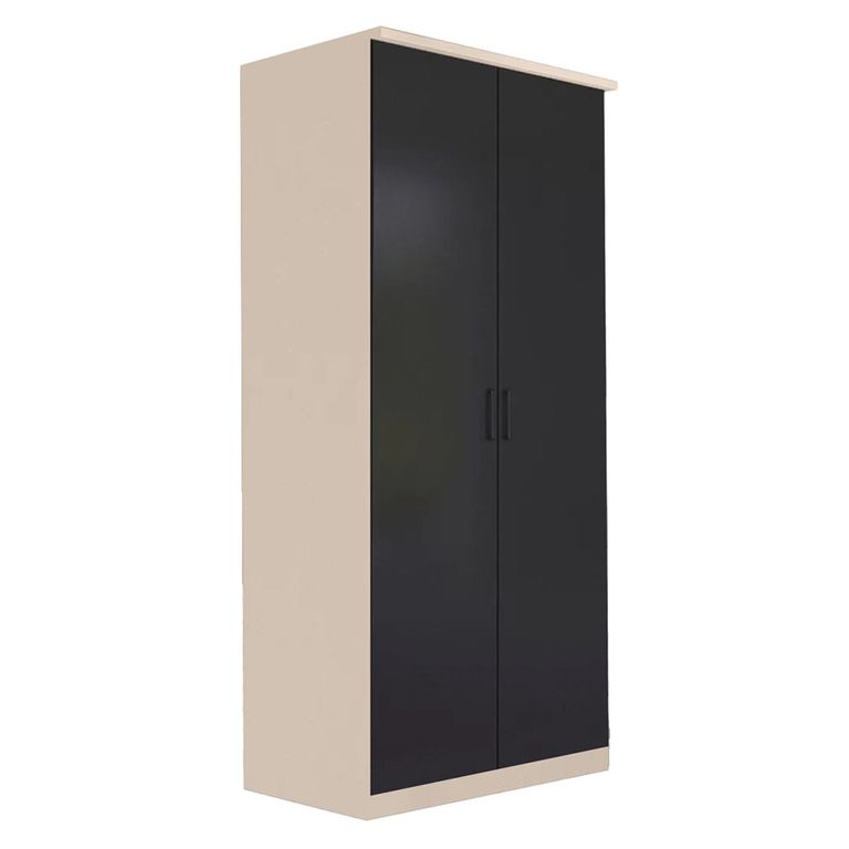 Rauch Celle Super 91cm 2 Door Wardrobe - Champagne and Metallic Dark Grey