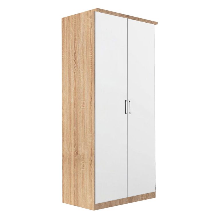 Rauch Celle Super 91cm 2 Door Wardrobe - Sonoma Oak and Alpine White