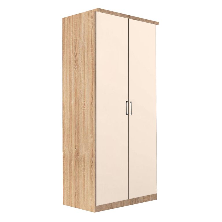 Rauch Celle Super 91cm 2 Door Wardrobe - Sonoma Oak and Champagne