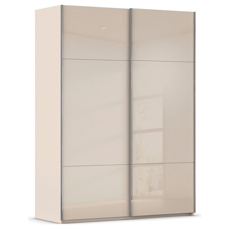 Rauch Contido 162cm 2 Door Sliding Wardrobe with Extras - Champagne Glass