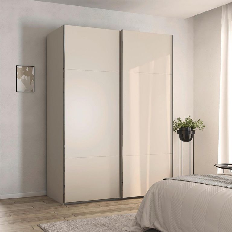 Rauch Contido 162cm 2 Door Sliding Wardrobe with Extras - Champagne