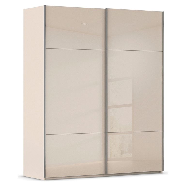 Rauch Contido 181cm 2 Door Sliding Wardrobe with Extras - Champagne Glass