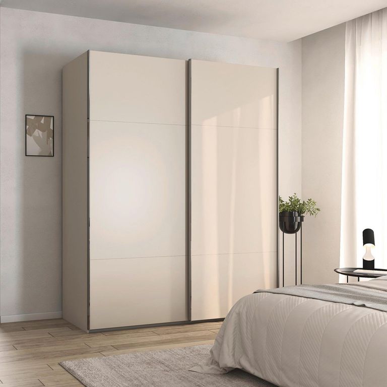 Rauch Contido 181cm 2 Door Sliding Wardrobe with Extras - Champagne