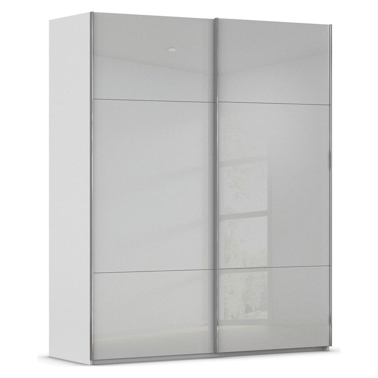 Rauch Contido 181cm 2 Door Sliding Wardrobe with Extras - Silk Grey Glass
