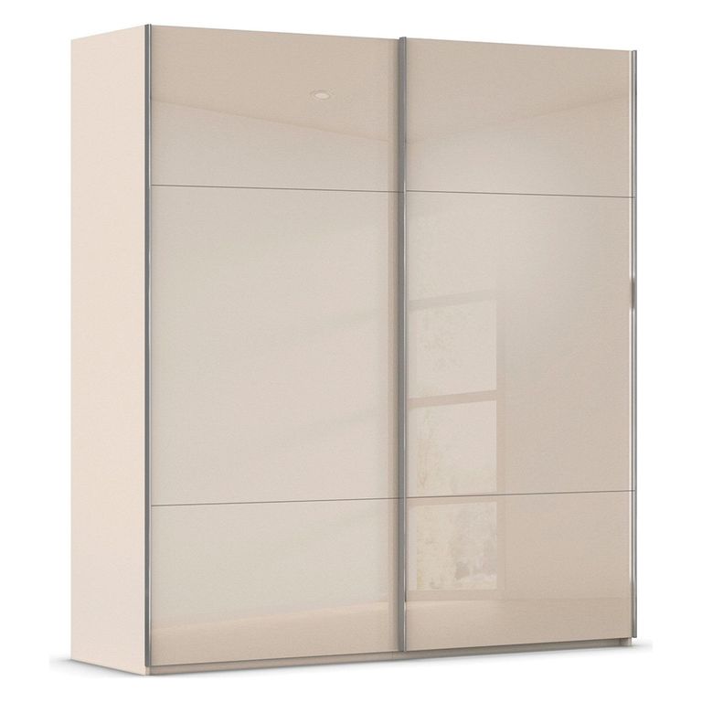 Rauch Contido 201cm 2 Door Sliding Wardrobe with Extras - Champagne Glass