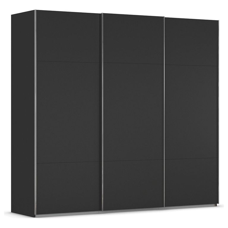 Rauch Contido 242cm 3 Door Sliding Wardrobe with Extras - Black