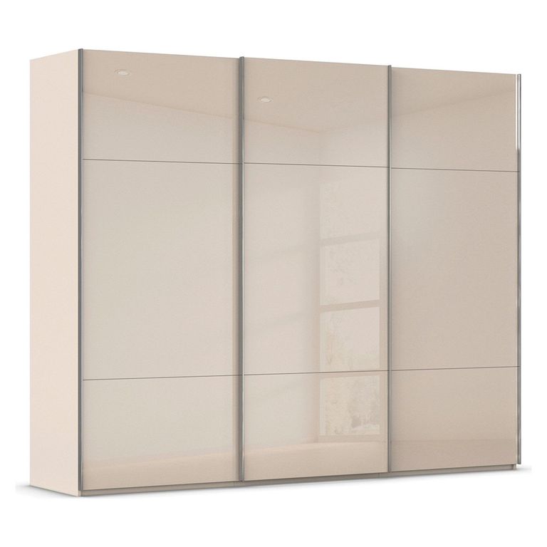 Rauch Contido 271cm 3 Door Sliding Wardrobe with Extras - Champagne Glass
