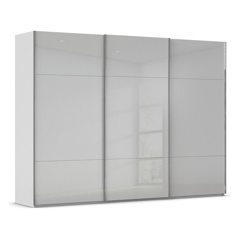 Contido Sliding Wardrobe - 301cm - 3 Door - with Extras - Silk Grey Glass