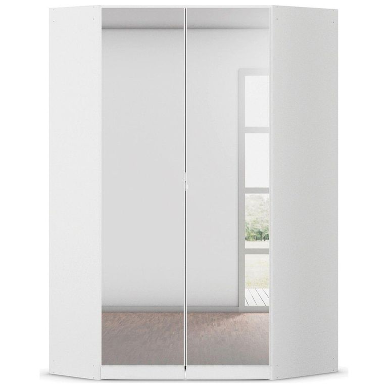 Rauch Costa 117cm 2 Door Mirrored Corner Wardrobe - Alpine White