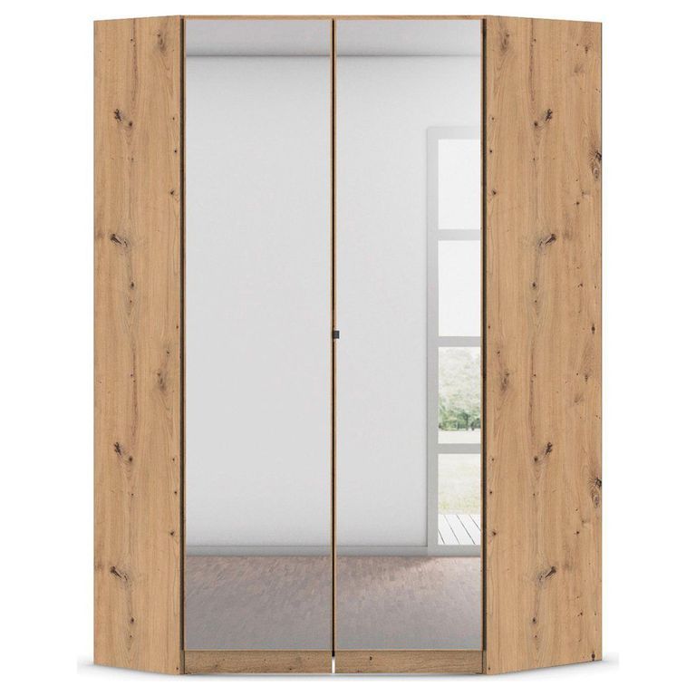 Rauch Costa 117cm 2 Door Mirrored Corner Wardrobe - Artisan Oak