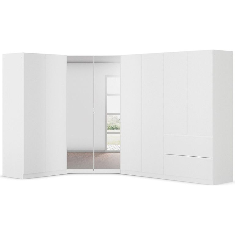 Rauch Costa 208cm 8 Door L-Shaped Corner Wardrobe - Alpine White