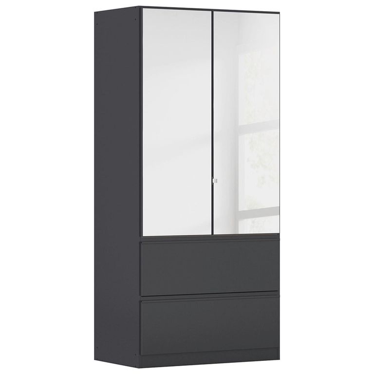 Rauch Costa 91cm 2 Door Combi Wardrobe - Metallic Dark Grey