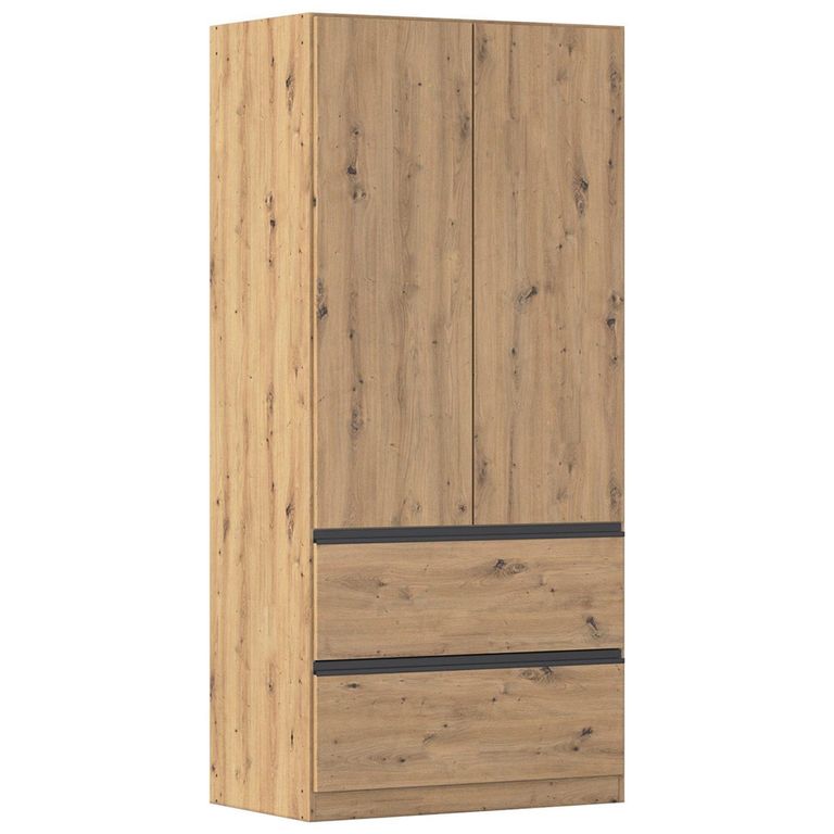 Rauch Costa 91cm 2 Door Wardrobe with Drawers - Artisan Oak