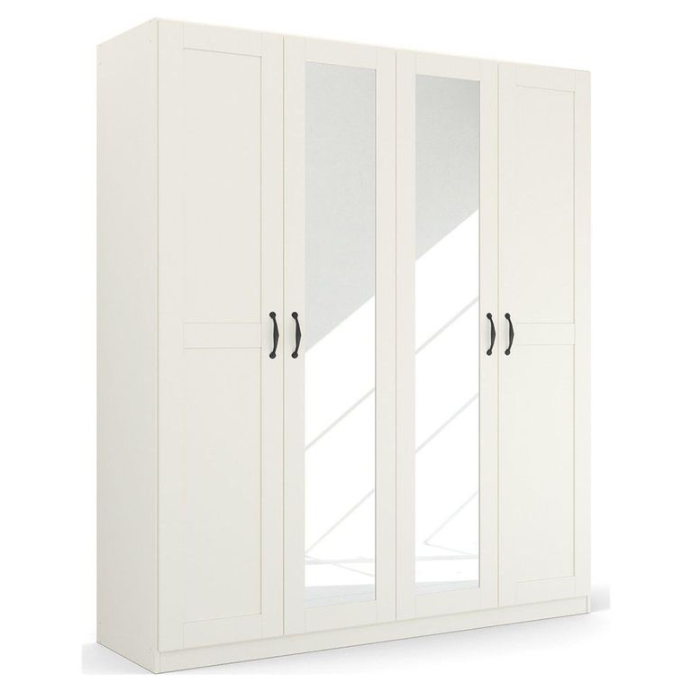 Rauch Cottage 181cm 4 Door Mirror Wardrobe - Alpine White