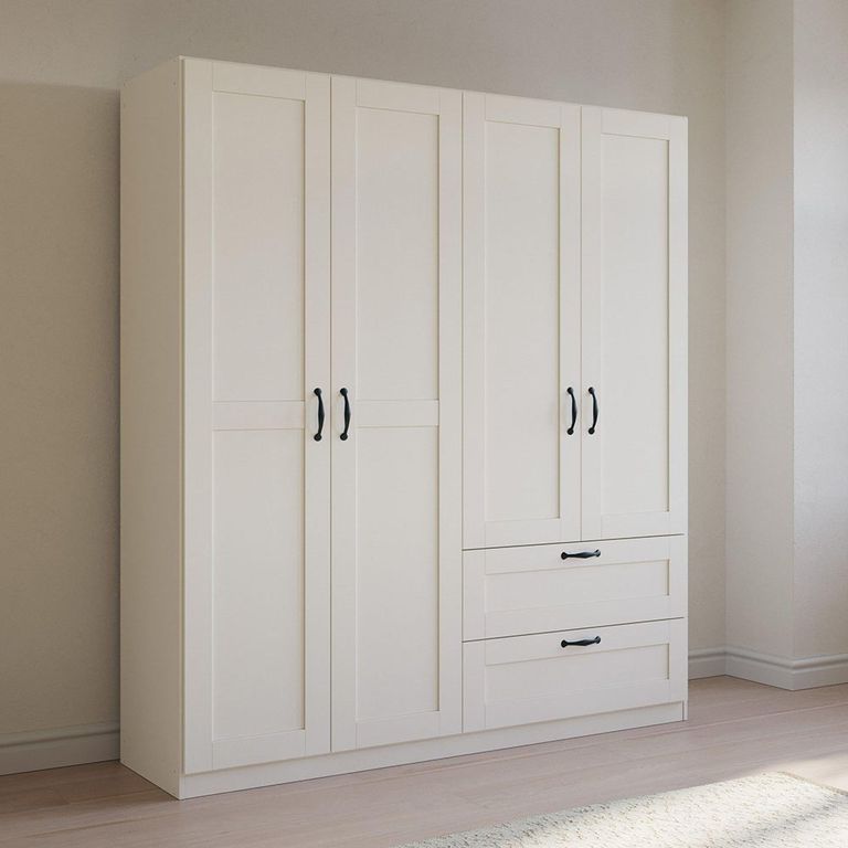 Rauch Cottage 181cm 4 Door Wardrobe with Drawers - Alpine White
