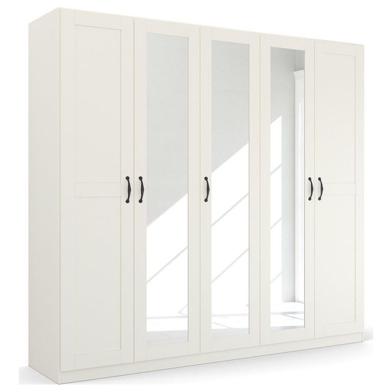Rauch Cottage 226cm 5 Door Mirror Wardrobe - Alpine White