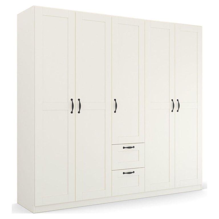 Rauch Cottage 226cm 5 Door Wardrobe with Drawers - Alpine White