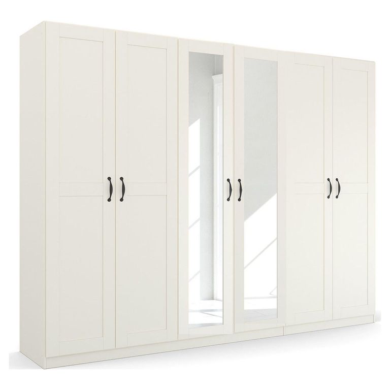 Rauch Cottage 271cm 6 Door Mirror Wardrobe - Alpine White
