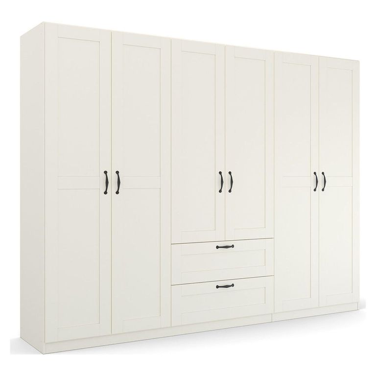 Rauch Cottage 271cm 6 Door Wardrobe with Drawers - Alpine White