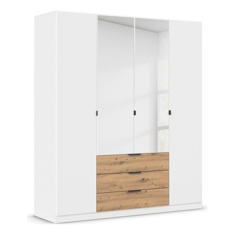 Rauch Davoa 181cm 4 Door Combi Wardrobe - Alpine White and Artisan Oak