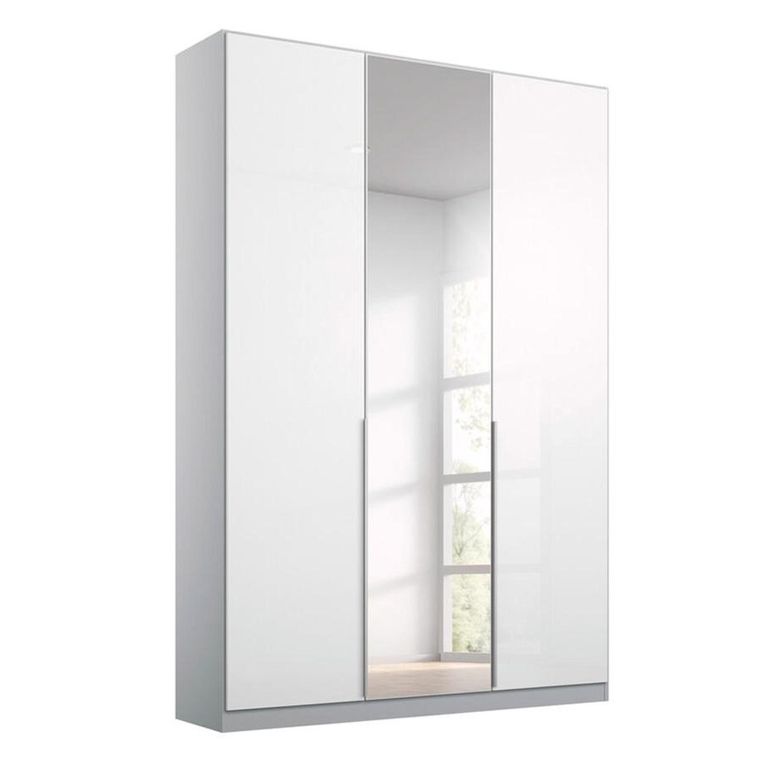 Rauch Elegant4you 136cm 3 Door Wardrobe with Mirror - 210cm - Alpine White and White High Gloss