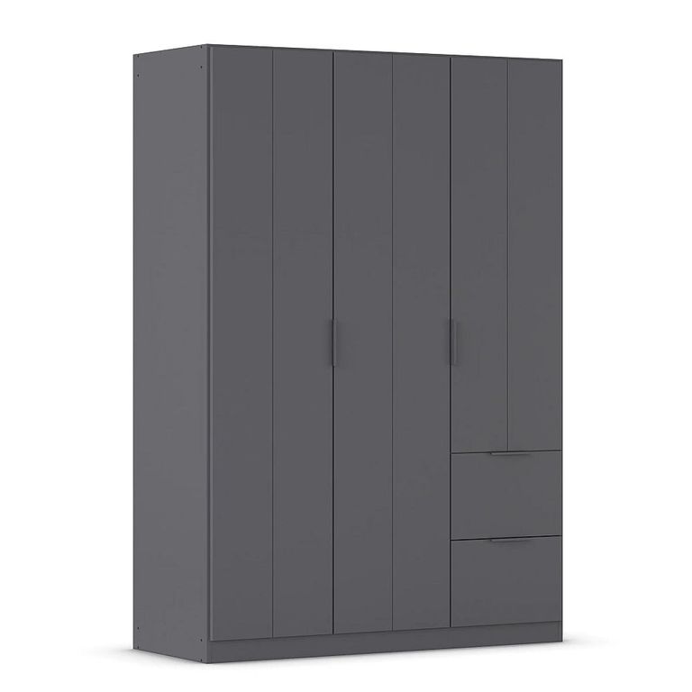 Rauch Ella 136cm 3 Door Wardrobe with Drawer - Metallic Dark Grey
