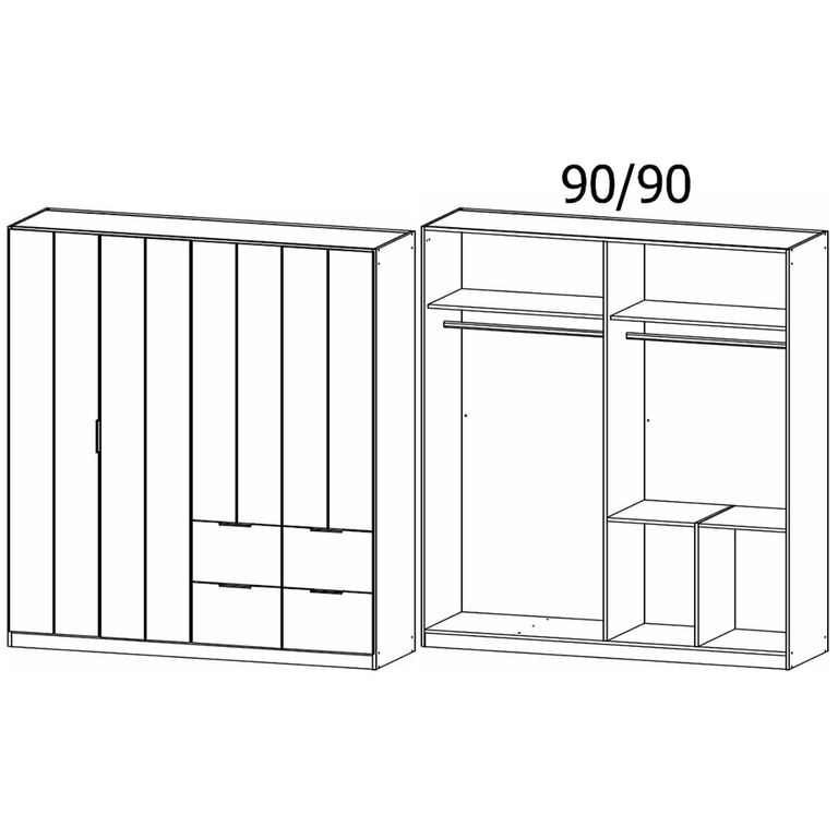 Rauch Ella 181cm 4 Door Wardrobe with Drawer - Champagne