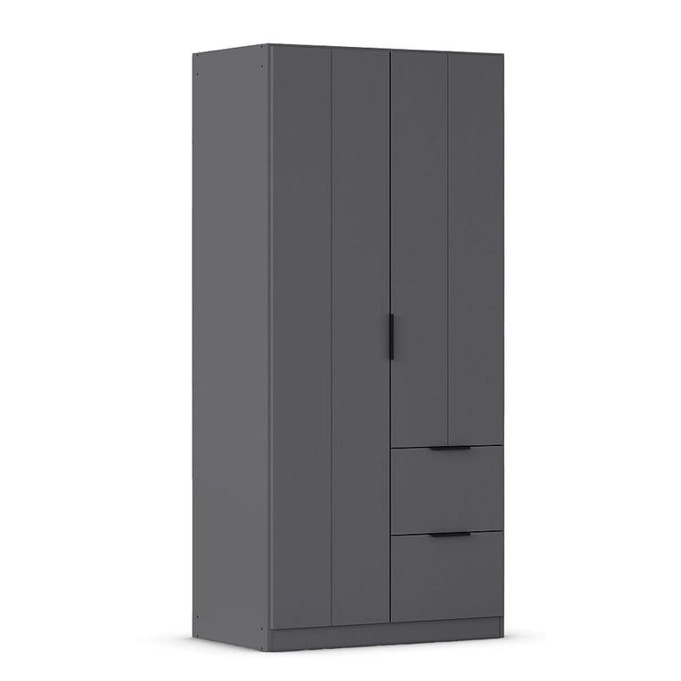 Rauch Ella 91cm 2 Door Wardrobe with Drawer - Metallic Dark Grey