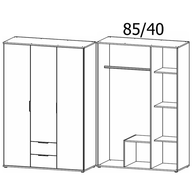 Rauch Essea 127cm 3 Door Wardrobe - Sonoma Oak