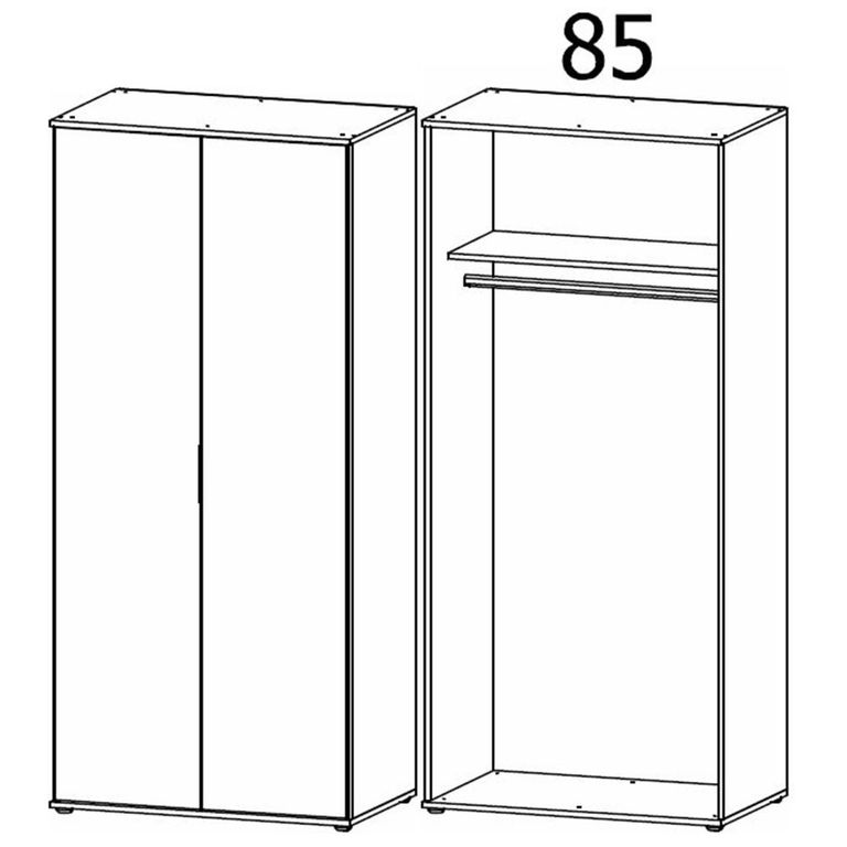 Rauch Essea 85cm 2 Door Wardrobe - Sonoma Oak