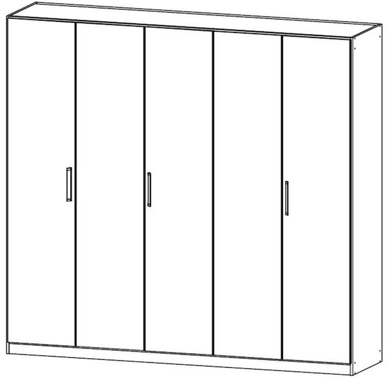 Rauch Essensa 226mc White 5 Door Wardrobe - Oak Carcase