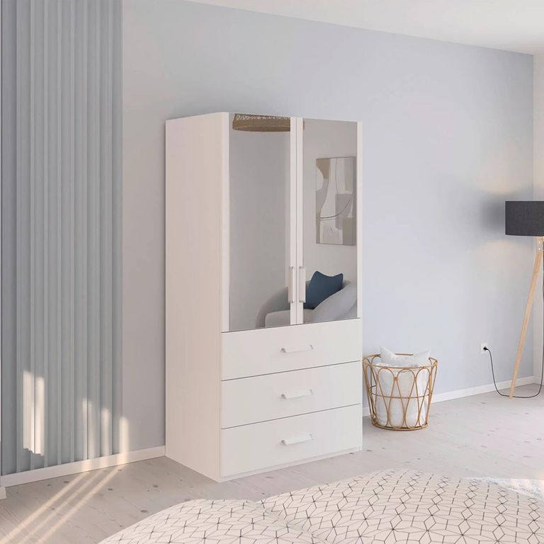 Rauch Evelyn 101cm 2 Door Combi Wardrobe - H 197cm - Alpine White