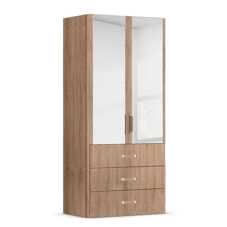 Evelyn Wardrobe - 101cm - 2 Door - Combi - H 223cm - Sonoma Oak