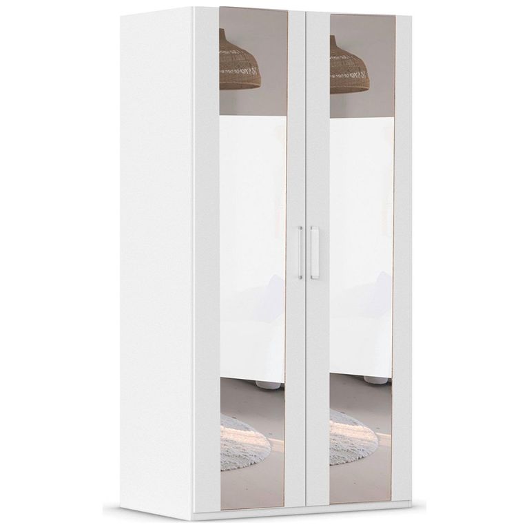 Evelyn Mirror Wardrobe - 101cm - 2 Door - H 197cm - Alpine White