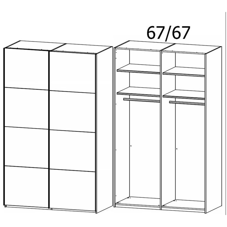 Rauch Evelyn 137cm 2 Door Sliding Wardrobe - Wild Oak