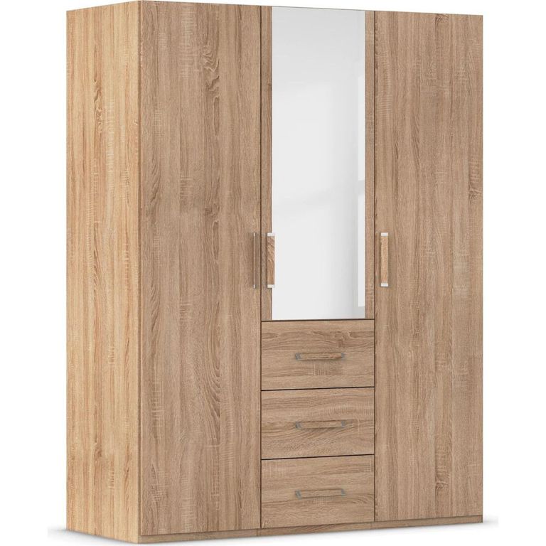 Evelyn Wardrobe - 151cm - 3 Door - Combi - H 197cm - Sonoma Oak