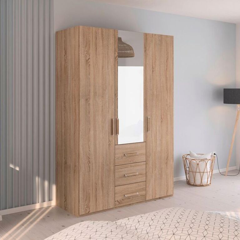 Evelyn Wardrobe - 151cm - 3 Door - Combi - H 223cm - Sonoma Oak