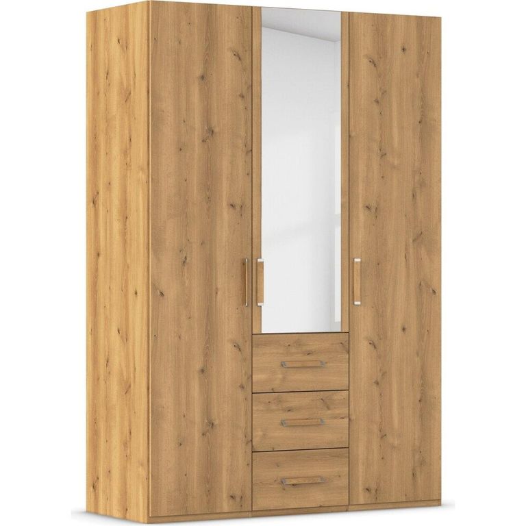 Evelyn Wardrobe - 151cm - 3 Door - Combi - H 223cm - Wild Oak