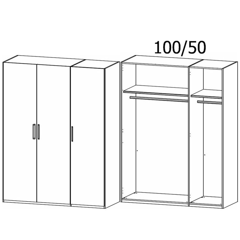 Evelyn Wardrobe - 151cm - 3 Door - H 223cm - Alpine White