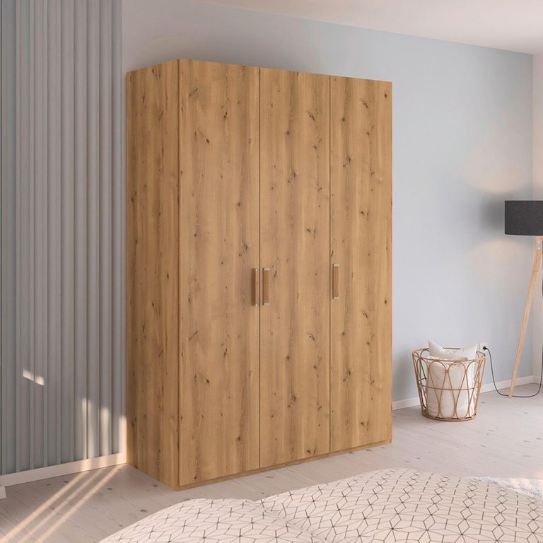 Evelyn Wardrobe - 151cm - 3 Door - H 223cm - Wild Oak