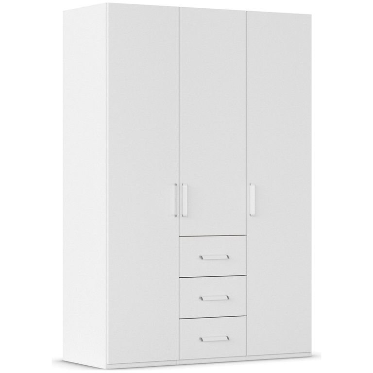 Evelyn Wardrobe - 151cm - 3 Door - H 223cm - with Drawer - Alpine White