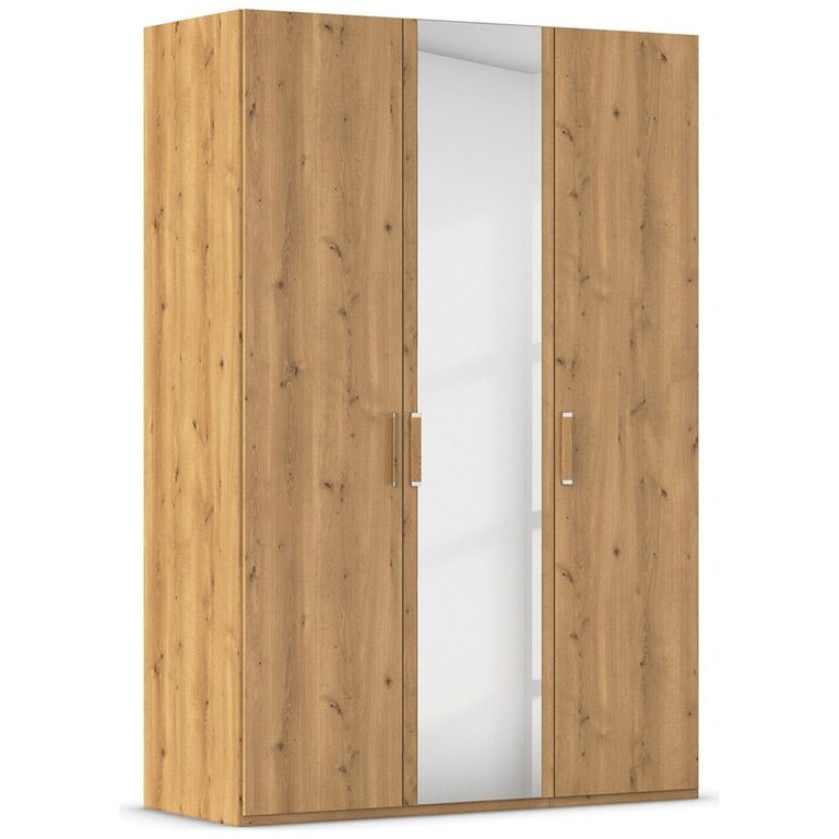 Evelyn Mirror Wardrobe - 151cm - 3 Door - H 223cm - Wild Oak