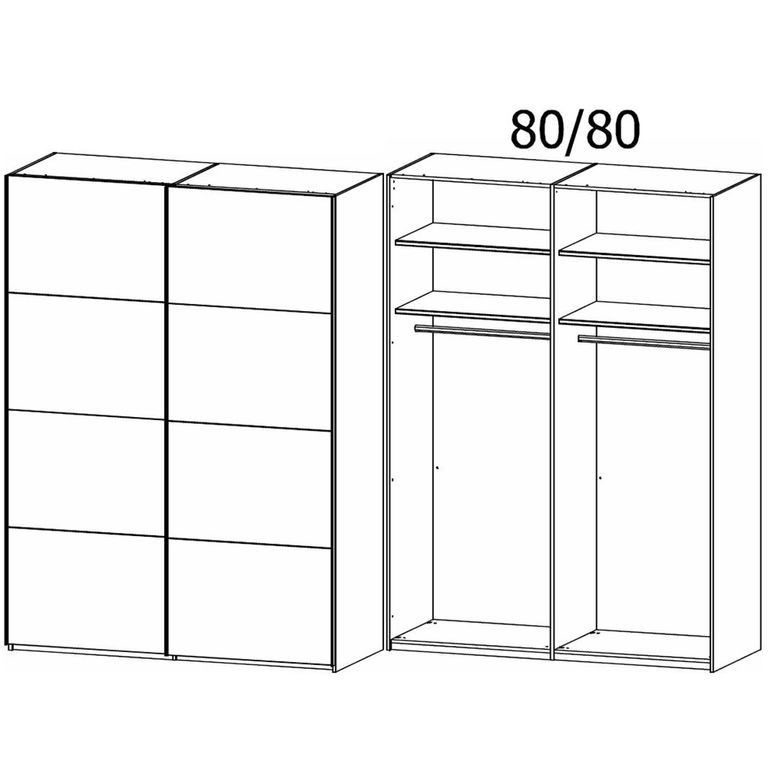 Rauch Evelyn 162cm 2 Door Sliding Wardrobe - Wild Oak