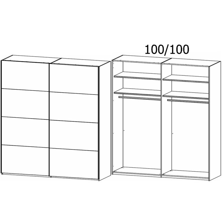 Rauch Evelyn 201cm 2 Door Sliding Wardrobe - Sonoma Oak